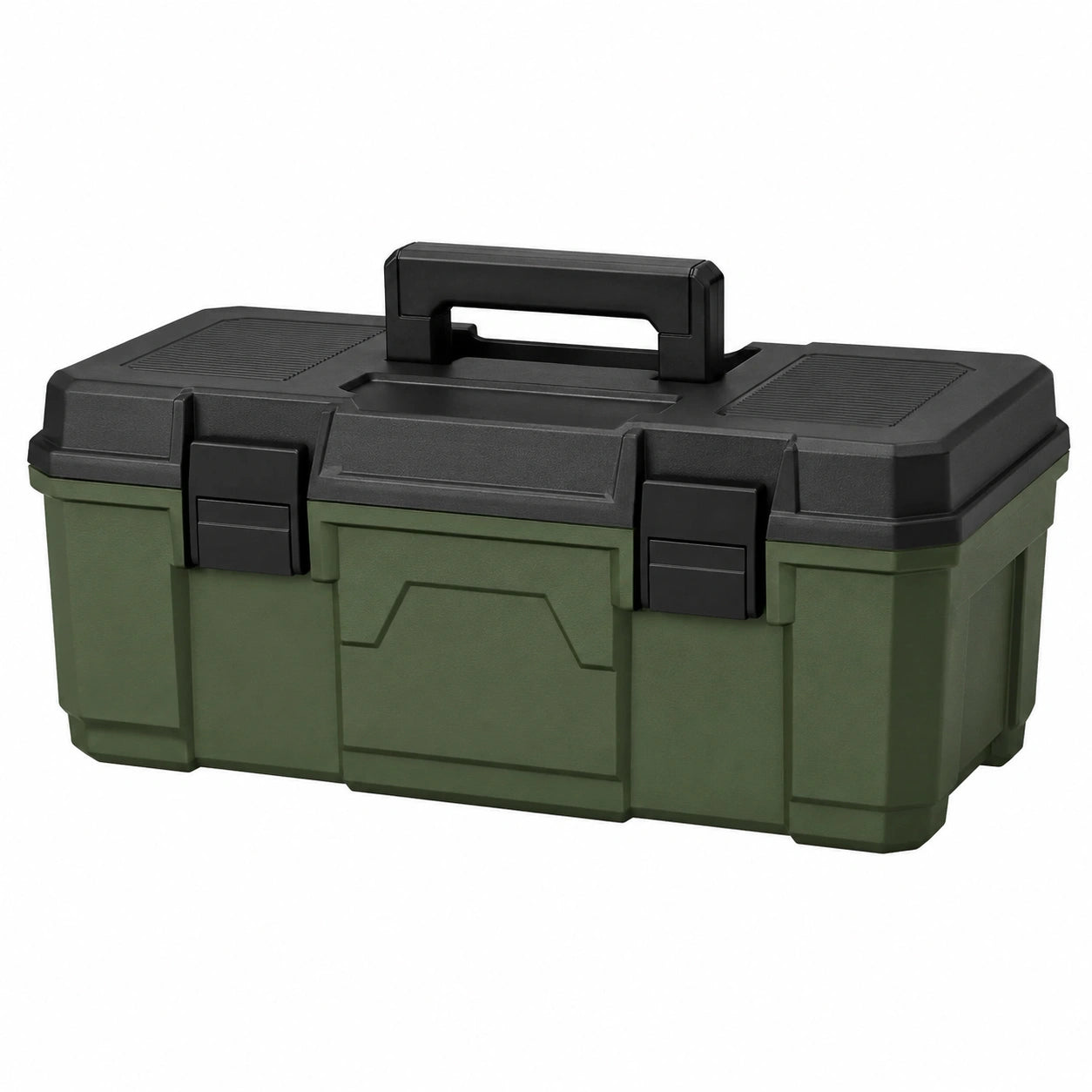 Caja de herramientas de plástico verde y negro 50x25x25 cm