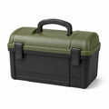 Caja de herramientas de plástico verde y negro de 40 cm