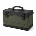 Caja de herramientas de plástico negro/verde 45x25x30 cm