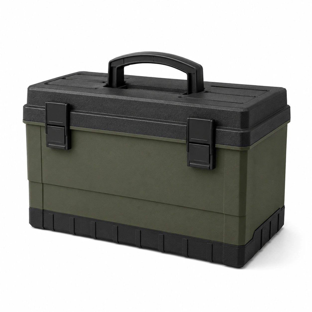Caja de herramientas de plástico negro/verde 45x25x30 cm