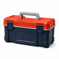 Caja de herramientas de plástico azul, roja y gris 40x25x20 cm