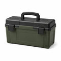 Caja de herramientas de plástico PP negro/verde con asa 40x20x25 cm