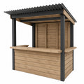 Puesto de Madera y Acero con Techo Ondulado Natural/Negro