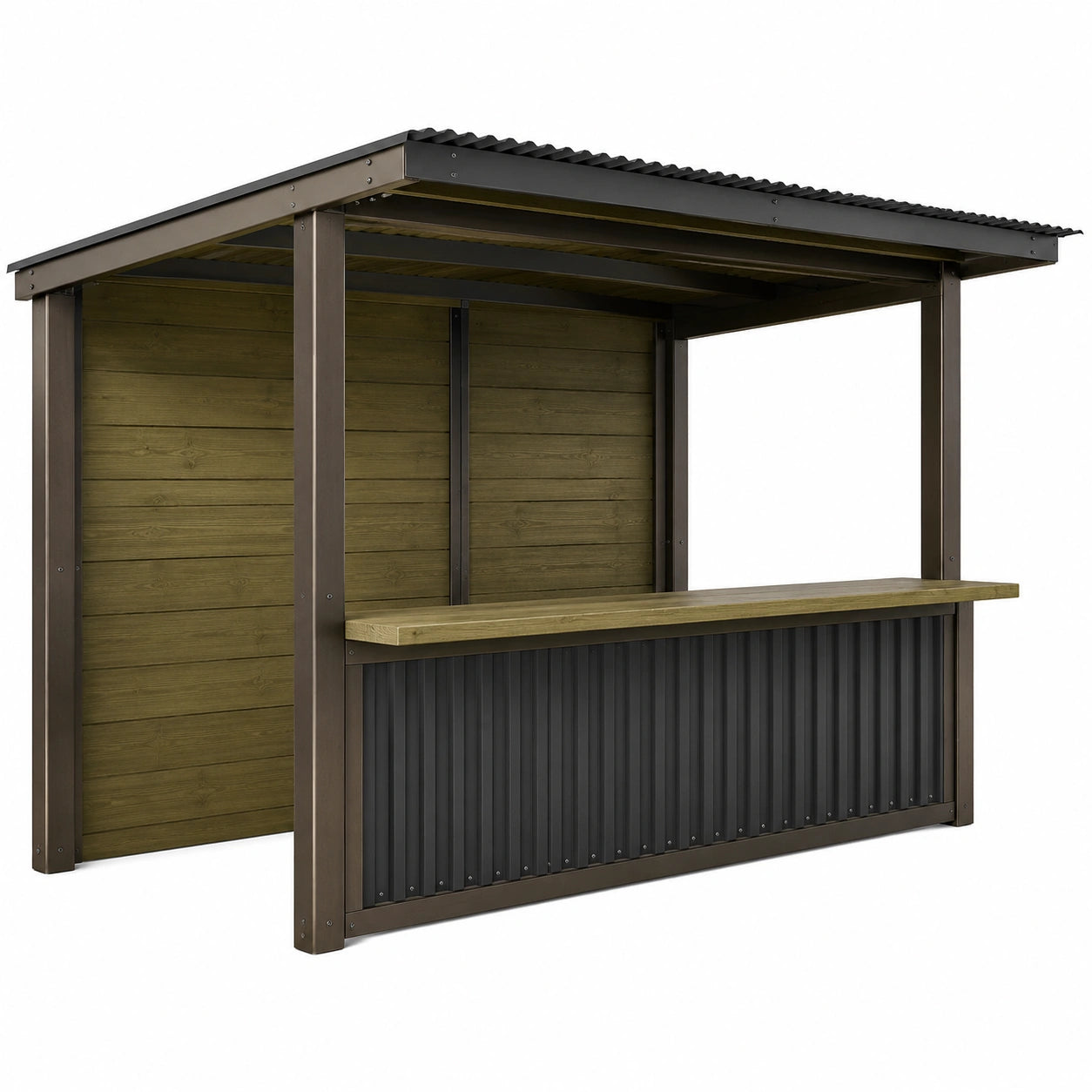 Barra de Jardín de Madera y Metal para Exterior