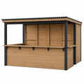 Quiosco de madera con estructura de acero, 300x200x250 cm