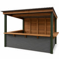 Caseta de Madera y Metal Ondulado para Exterior Marrón/Verde