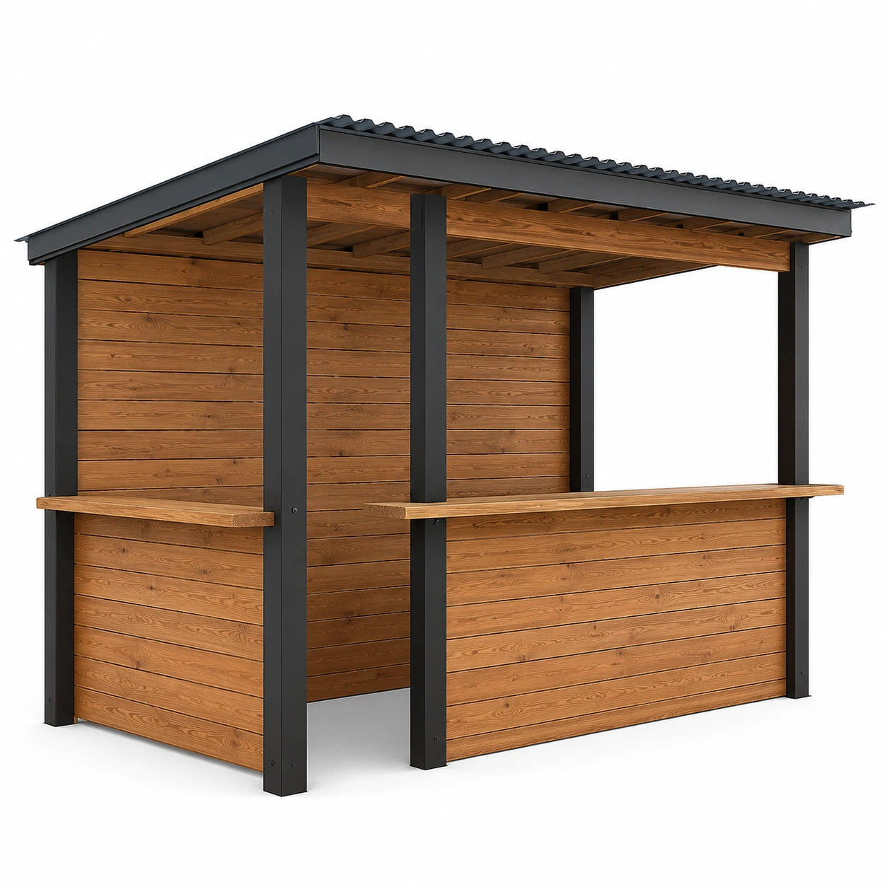 Quiosco de Madera y Acero para Exteriores