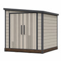 Cobertizo de Jardín de Resina Beige y Gris 182x256x210 cm