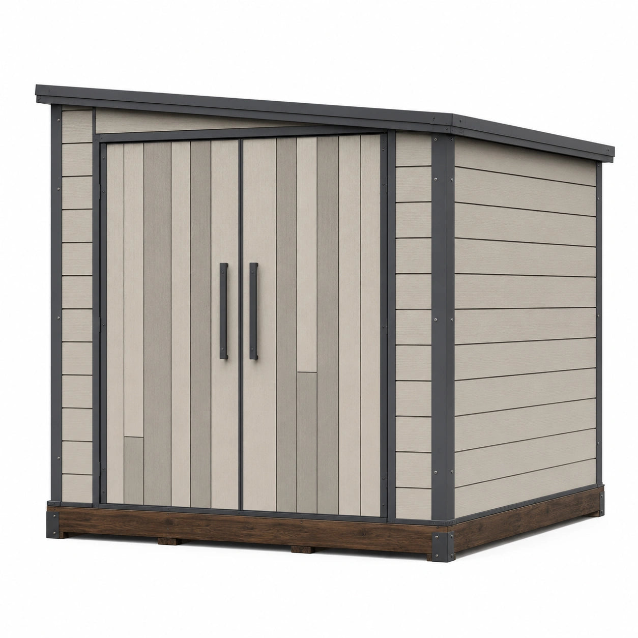 Cobertizo de Jardín de Resina Beige y Gris 182x256x210 cm