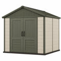 Cobertizo Exterior de Resina Verde/Beige 230x150x200 cm Doble Puerta