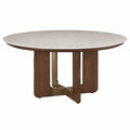 Mesa de comedor redonda de mármol y madera 120 cm