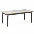 Mesa de comedor de mármol con patas de metal 150x80x75cm