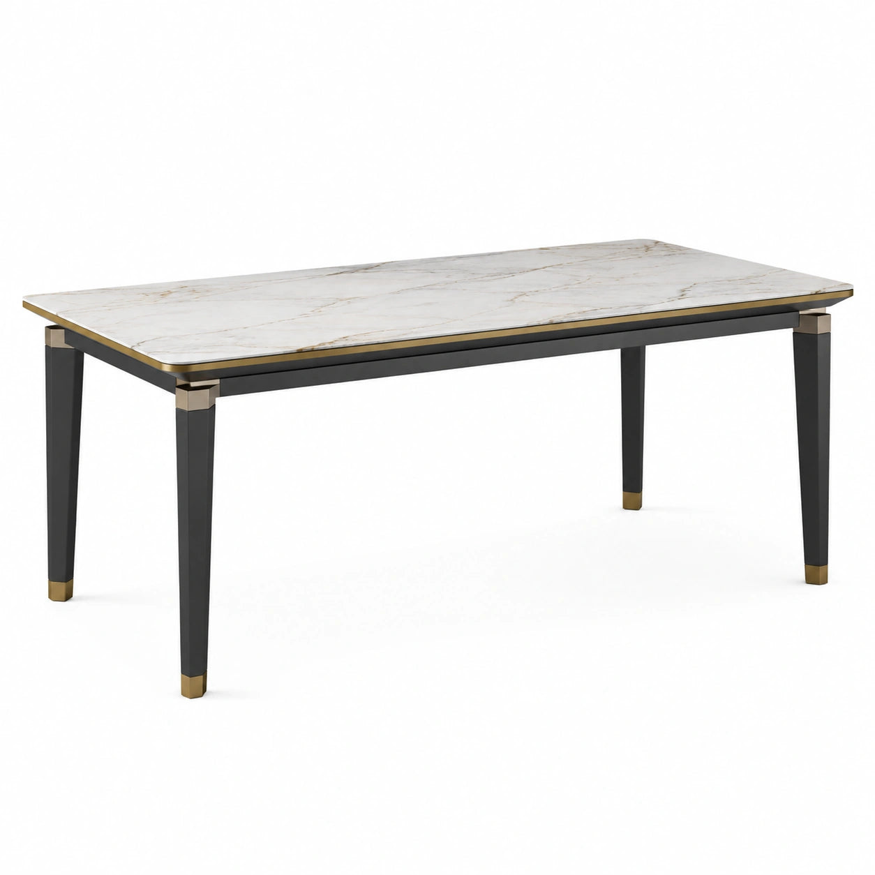Mesa de comedor de mármol con patas de metal 150x80x75cm