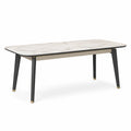 Mesa de comedor de mármol y acero negra 180x90x75 cm