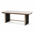Mesa de comedor de mármol y metal 180 cm