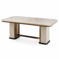 Mesa de comedor de mármol y metal 200x100x75 cm
