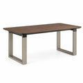 Mesa de comedor de chapa de nogal y acero inoxidable 200x100 cm