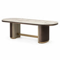 Mesa de comedor de mármol y acero inoxidable 200x100x75 cm