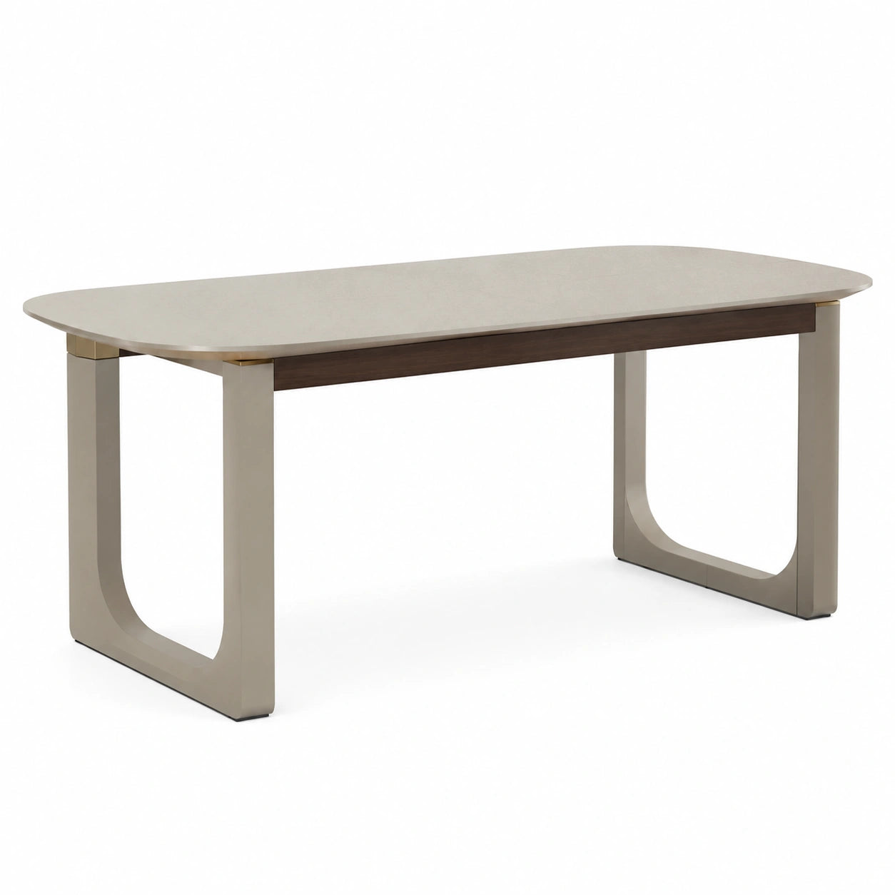 Mesa de comedor de Madera y Acero 200x100x75 cm Beige