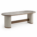 Mesa de comedor de mármol y madera 200x90x75 cm