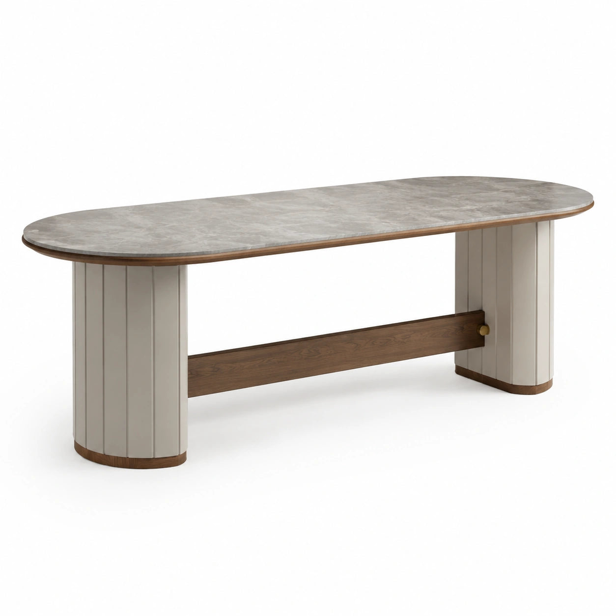 Mesa de comedor de mármol y madera 200x90x75 cm