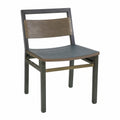 Silla de metal y madera roble gris 50x45x80 cm