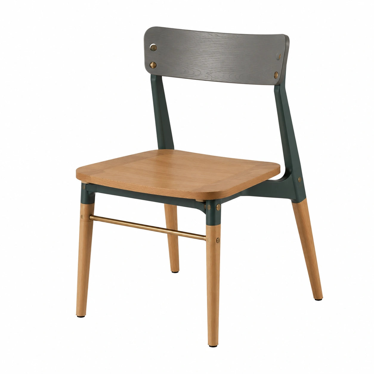 Silla de Madera y Metal Gris