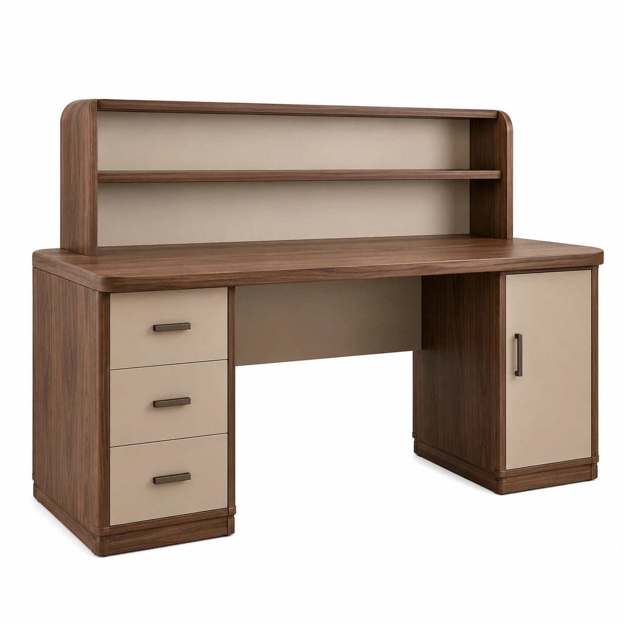 Escritorio de Madera con Estantes y Cajones Marrón/Beige 150x60x120 cm