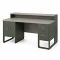Escritorio de MDF con Almacenamiento Verde y Gris 150x60x80 cm
