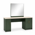 Tocador de MDF Verde con Espejo y Superficie Beige