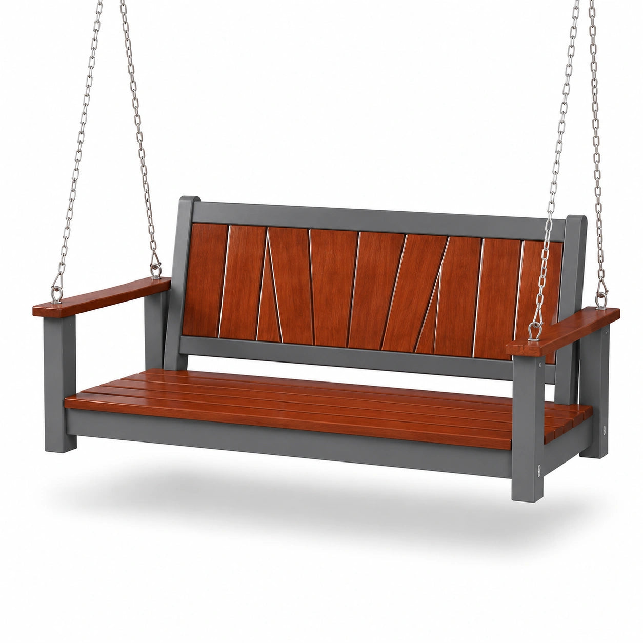 Columpio de Madera y Metal con Cadenas