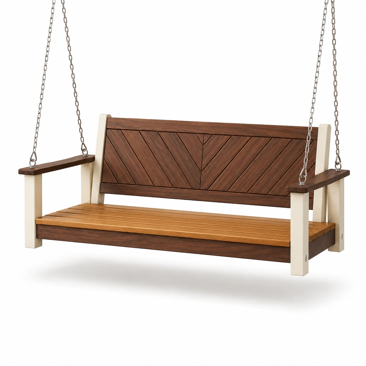 Columpio de Jardín de Madera Compuesta con Cadena de Acero Inoxidable, 150 cm
