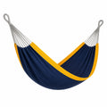 Hamaca de Algodón Azul y Amarillo con Cuerdas de Poliéster