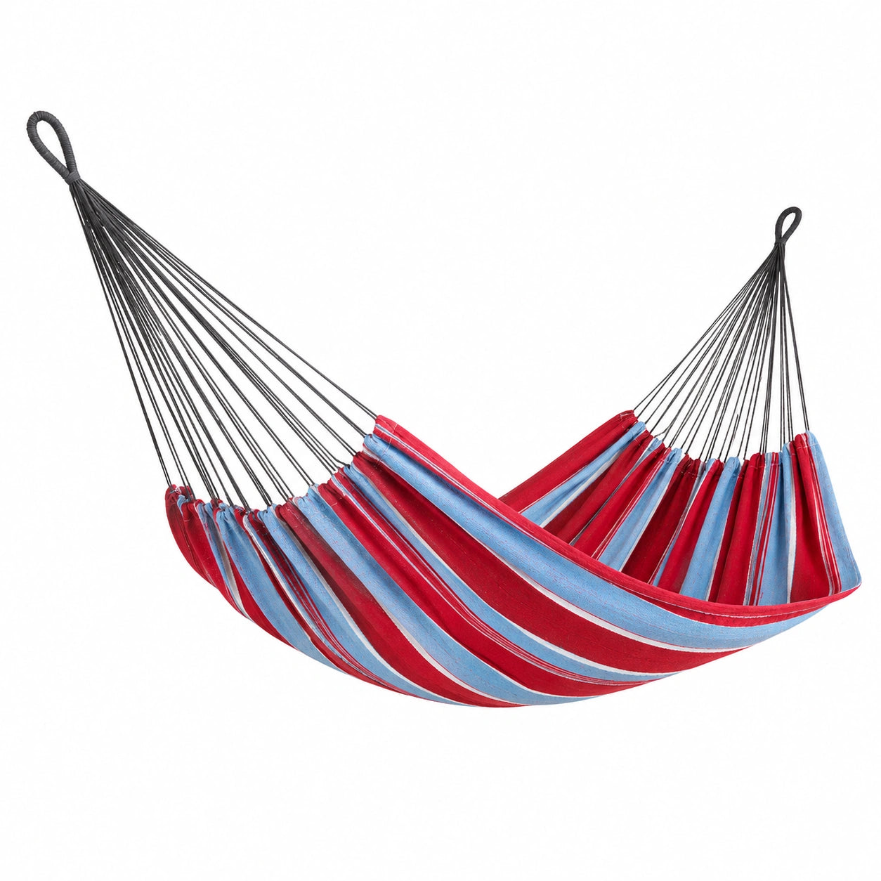 Hamaca de Algodón Rayas Rojas y Azules 200x150 cm