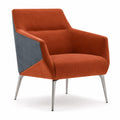 Sillón de poliéster Naranja y Azul con patas de Aluminio