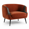 Sillón de Tela y Cuero Sintético con Patas de Metal