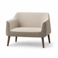 Sillón de Tela Beige con Estructura de Madera de Haya