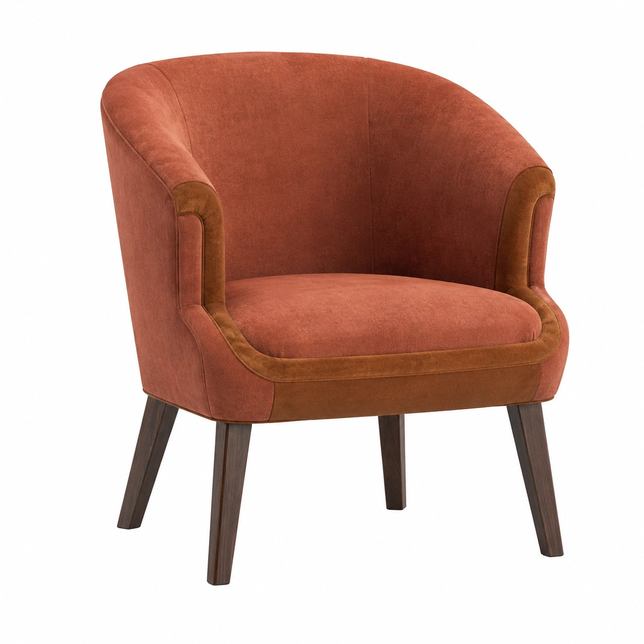 Sillón de tela con patas de madera