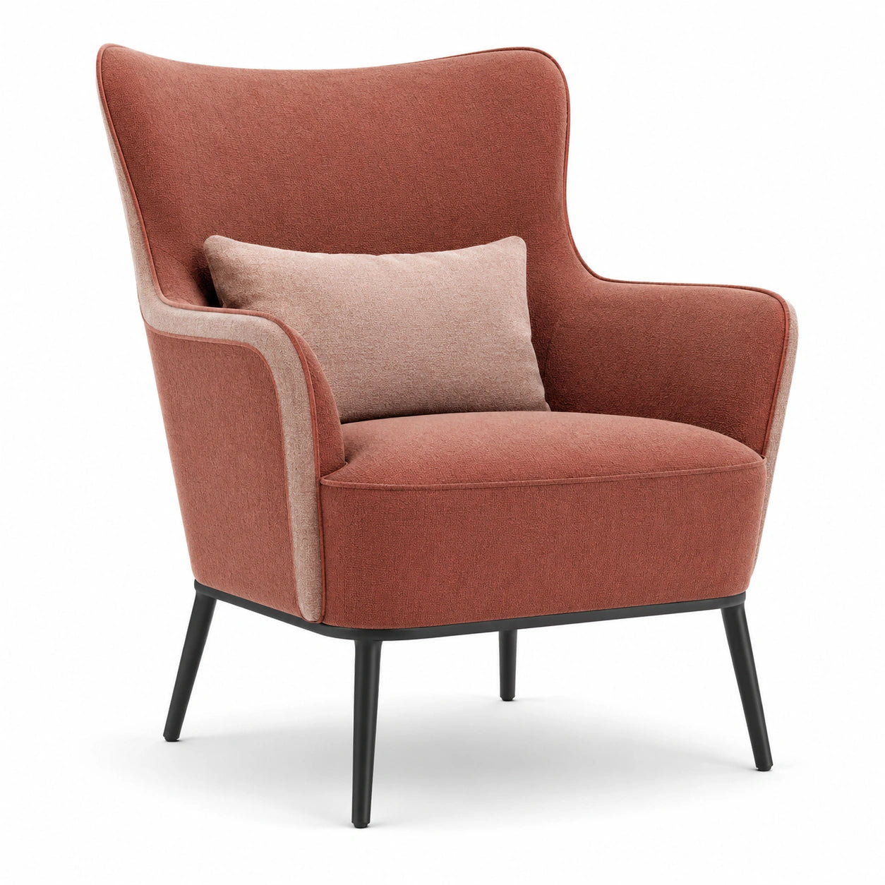 Sillón de Tela con Cojín Terracota