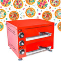 XEEAOFE Pizzaofen, 1100 W, 220 V, Silber, Tisch- Mit 2 Ebenen, Kommerzieller Elektrischer FüR Den Innenbereich