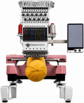 Sew Tech Stickmaschinen, 360 mm, Schwarz, SEWTECH Kommerzielle Stickmaschine mit 12 Nadeln, 200 × Feld, 270° Kappenunterstützung