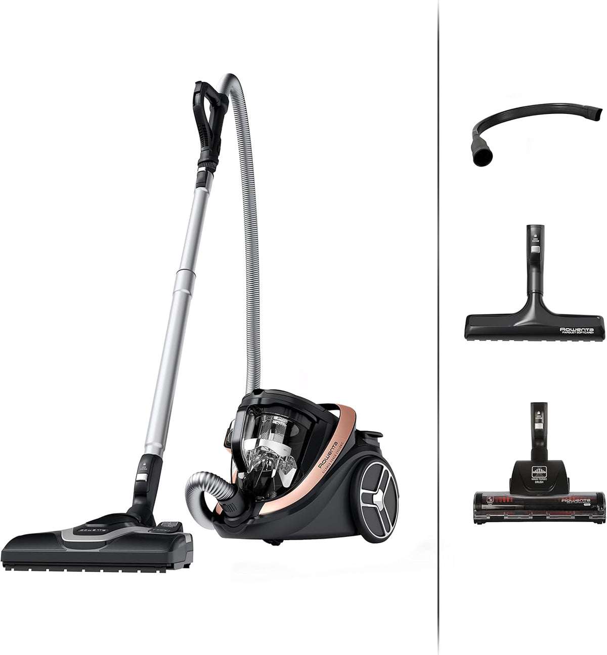 Rowenta Staubsauger, Schwarz, Silence Force Cyclonic Effitech beutelloser Bodenstaubsauger, Home und Car, hohe Saugkraft