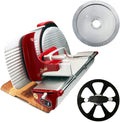 Palatina Werkstatt Allesschneider, 250 mm, Rot, Berkel Home Line 250 Plus, Profi-Aufschnittmaschine, Klinge, mit Brotmesserbausatz