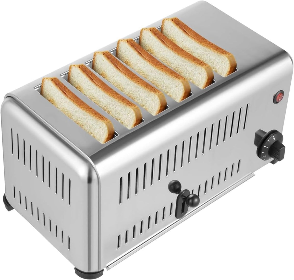 LPUYTJHI Toaster, 1680 W, 201 Edelstahl, Silber, lange, Krümelschublade
