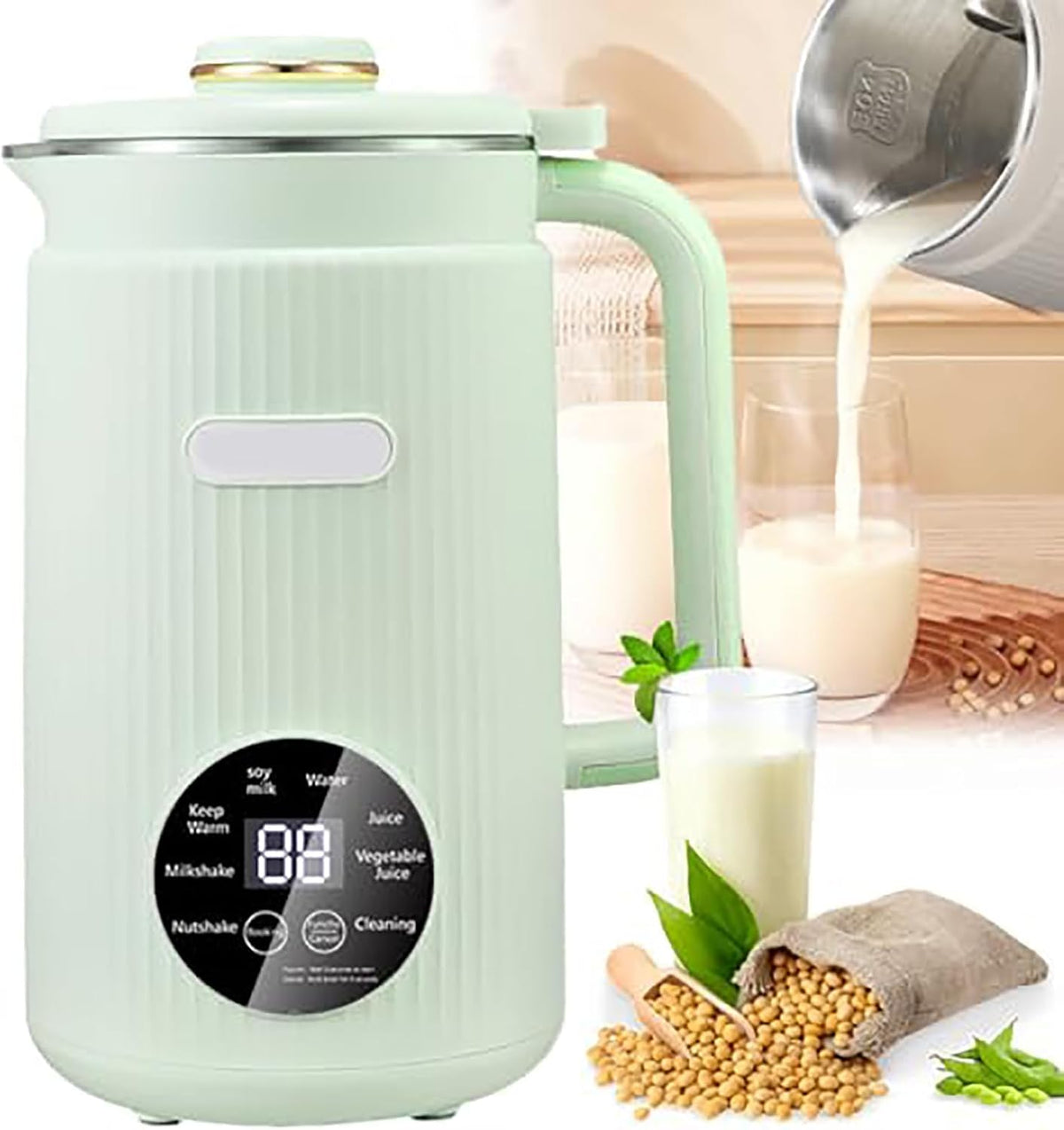 High Getränkemixer, 800 W., Schwarz, Speed-Mixer mit 12-Klingen-System - Smart-Touch-Display, 12-Stunden-Timer & Auto-Clean-Funktion für den täglichen
