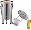 yunaoii Gärbehälter, 32 L/ 7.04 Gal, 304 Edelstahl, Silber, 32 L Konischer aus Edelstahl Fermenter Bierbrauanlage