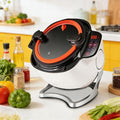 Kochmaschine Multikocher, Grau, tragbarer automatischer Stir Fry Cooker mit 360° drehbarem, 3 Geschwindigkeitsstufen
