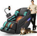 Gegcucey Audiogerät, Grau, 3D SL-Track-Massagesessel, Ganzkörper-Massagesessel mit 8 Luftkammern, Heizfunktion für Beine und Taille