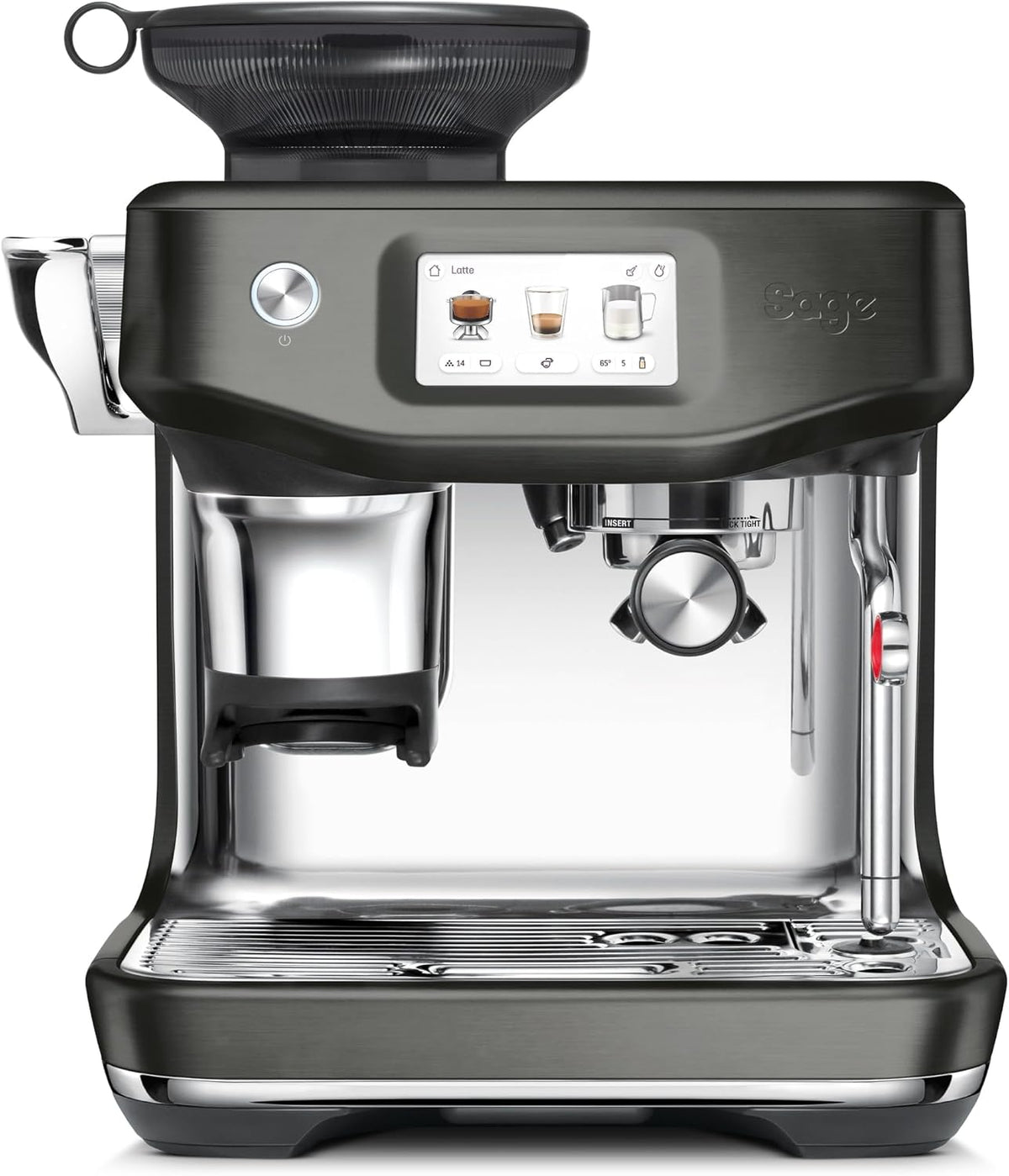 Sage Kaffeemaschine, Silber, The Barista Touch Impress, Schwarzer Edelstahl