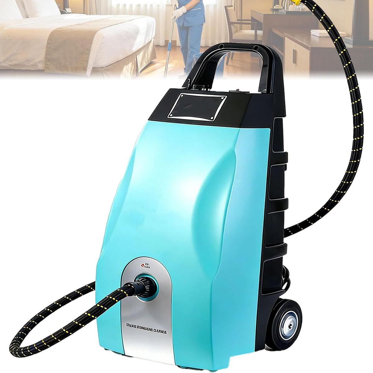 MiyKom Dampfreiniger, 3,5 L, Blau, Gewerblicher Dampfmopp Grosses Tank 230 °F, Leichter für Restaurantküchen, Auto